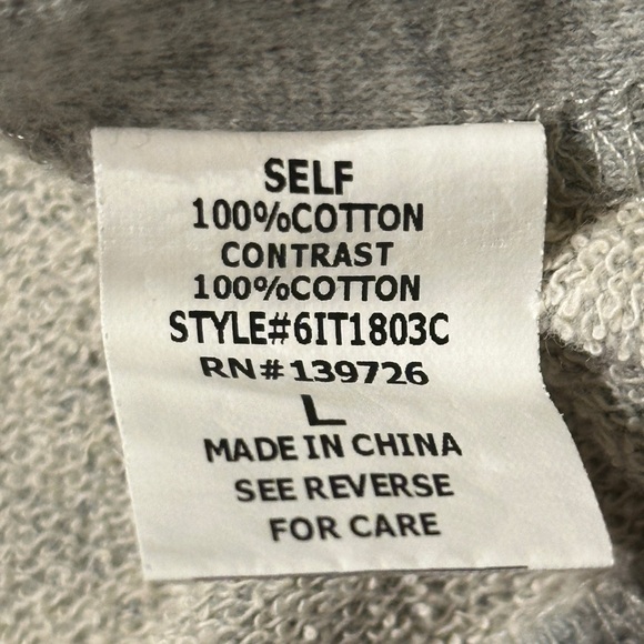 Honey Punch Gray Distressed Sweatshirt Size L - Picture 16 of 17